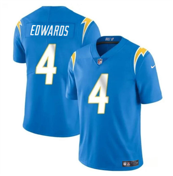 Los Angeles Chargers #4 Gus Edwards Light Blue Vapor Limited Stitched Jersey - Zenithce