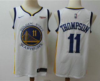 Golden State Warriors #11 Klay Thompson White 2019 Swingman NEW Rakuten Logo Stitched Jersey - Zenithce