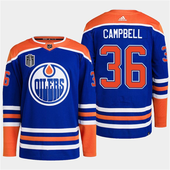 Edmonton Oilers #36 Jack Campbell Royal 2024 Stanley Cup Final Patch Stitched Jersey - Zenithce