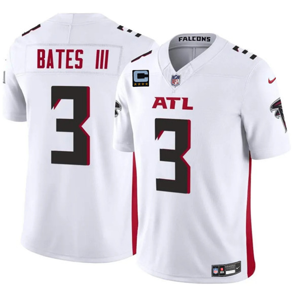Atlanta Falcons #3 Jesse Bates III White 2025 F.U.S.E With 4-Star C Patch Vapor Untouchable Limited Stitched Jersey - Zenithce