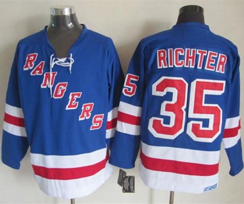 Rangers #35 Mike Richter Light Blue CCM Throwback Stitched Jersey - Zenithce
