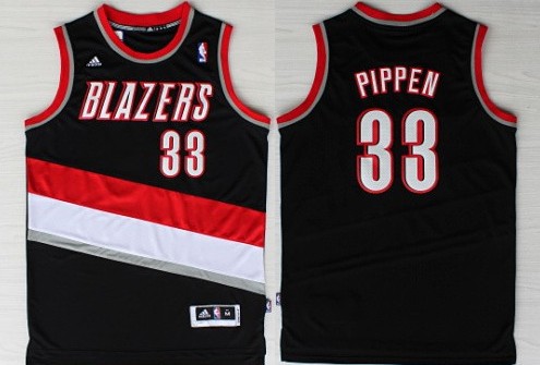 Portland Trail Blazers #33 Scottie Pippen Revolution 30 Swingman Black Jersey - Zenithce