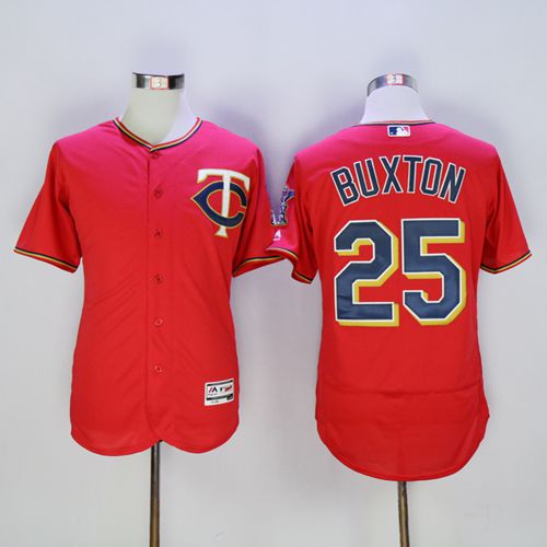 Twins #25 Byron Buxton Red Flexbase Authentic Collection Stitched Jersey - Zenithce