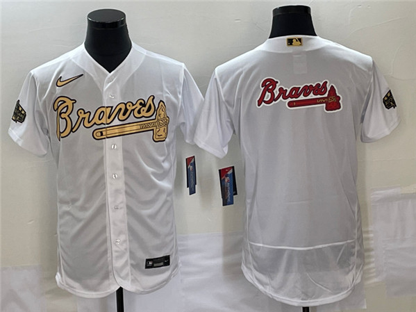 Atlanta Braves 2022 All-Star White Team Big Logo Flex Base Stitched Jersey - Zenithce