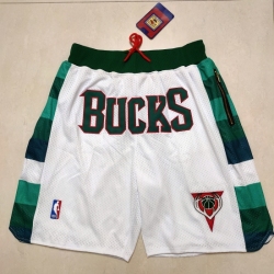 Milwaukee Bucks White Pocket Shorts - Zenithce