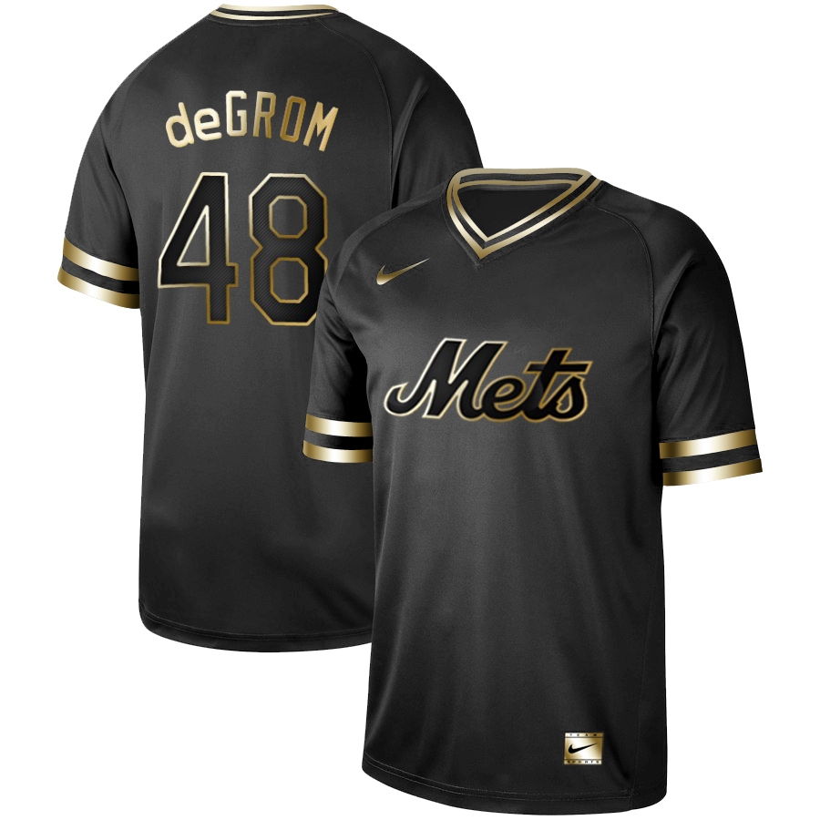 New York Mets #48 Jacob DeGrom Black Gold Stitched Jersey - Zenithce