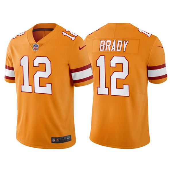 Tampa Bay Buccaneers #12 Tom Brady Orange Vapor Untouchable Limited Stitched Jersey - Zenithce
