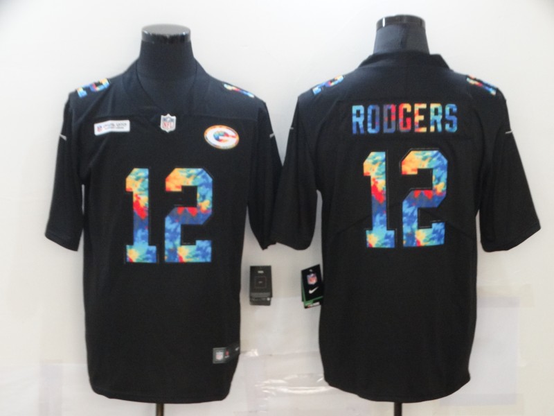 Green Bay Packers #12 Aaron Rodgers 2020 Black Crucial Catch Limited Stitched Jersey - Zenithce
