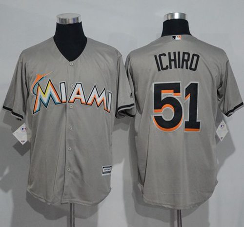 Marlins #51 Ichiro Suzuki Grey New Cool Base Stitched Jersey - Zenithce