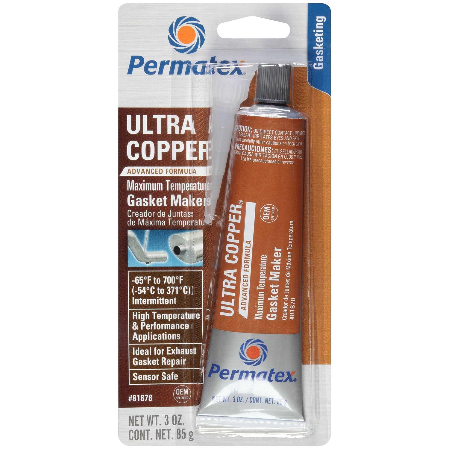 Permatex 81878 Ultra Copper RTV Silicone Gasket Maker - Zenithce
