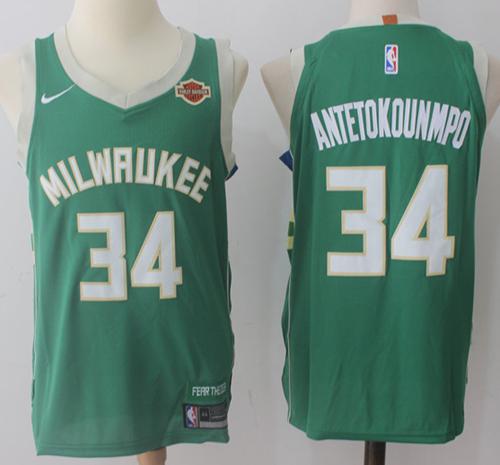 Milwaukee Bucks #34 Giannis Antetokounmpo Green Stitched Jersey - Zenithce