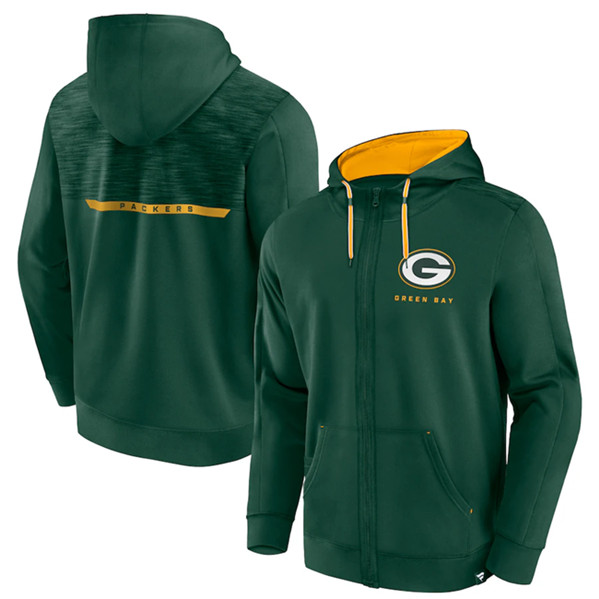 Green Bay Packers Green Defender Evo Full-Zip Hoodie - Zenithce