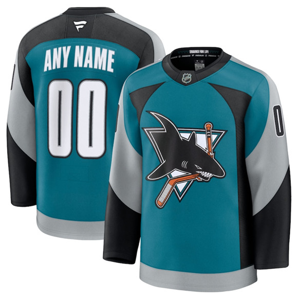 San Jose Sharks Custom Teal 2025 Alternate Stitched Jersey - Zenithce