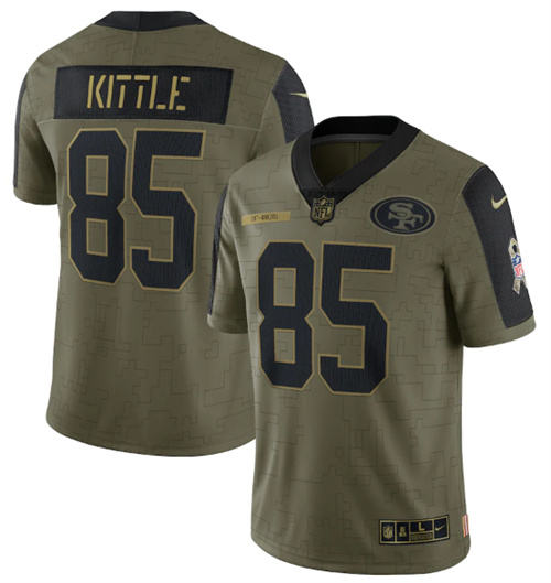 San Francisco 49ers #85 George Kittle 2021 Olive Salute To Service Limited Stitched Jersey - Zenithce