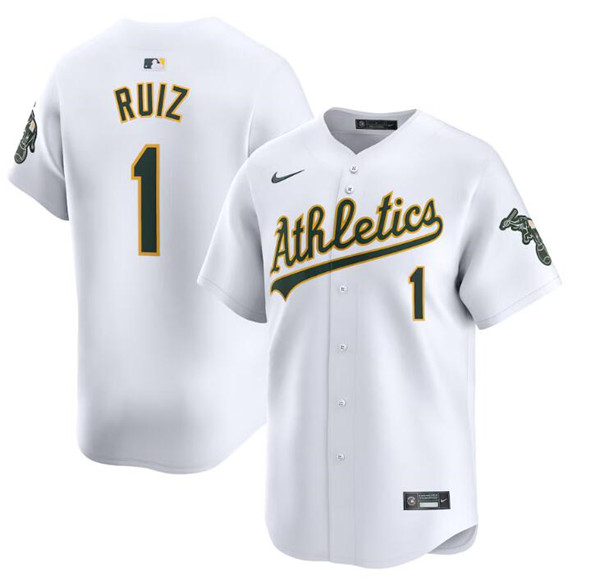 Oakland Athletics #1 Esteury Ruiz White Home Limited Stitched Jersey - Zenithce