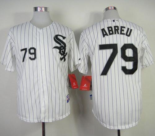 White Sox #79 Jose Abreu White With Black Strip Stitched Jersey - Zenithce