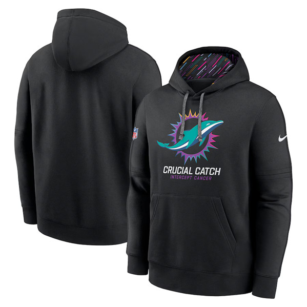 Miami Dolphins Black 2024 Crucial Catch Club Pullover Hoodie - Zenithce