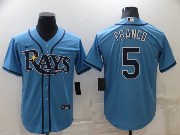 Tampa Bay Rays #5 Wander Franco Blue Cool Base Stitched Baseball Jersey - Zenithce