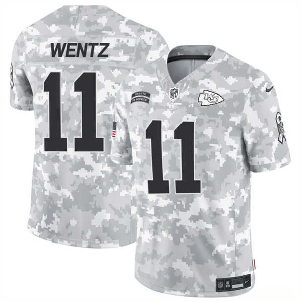 Kansas City Chiefs #11 Carson Wentz Arctic Camo 2024 F.U.S.E. Salute To Service Limited Stitched Jersey - Zenithce
