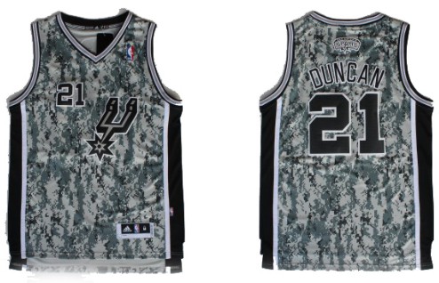 San Antonio Spurs #21 Tim Duncan Revolution 30 Swingman Camo Jersey - Zenithce