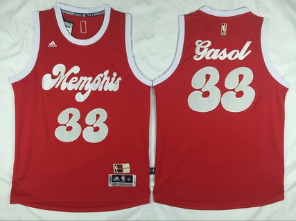 Memphis Grizzlies #33 Marc Gasol Revolution 30 Swingman 2015-16 Retro Red Jersey - Zenithce