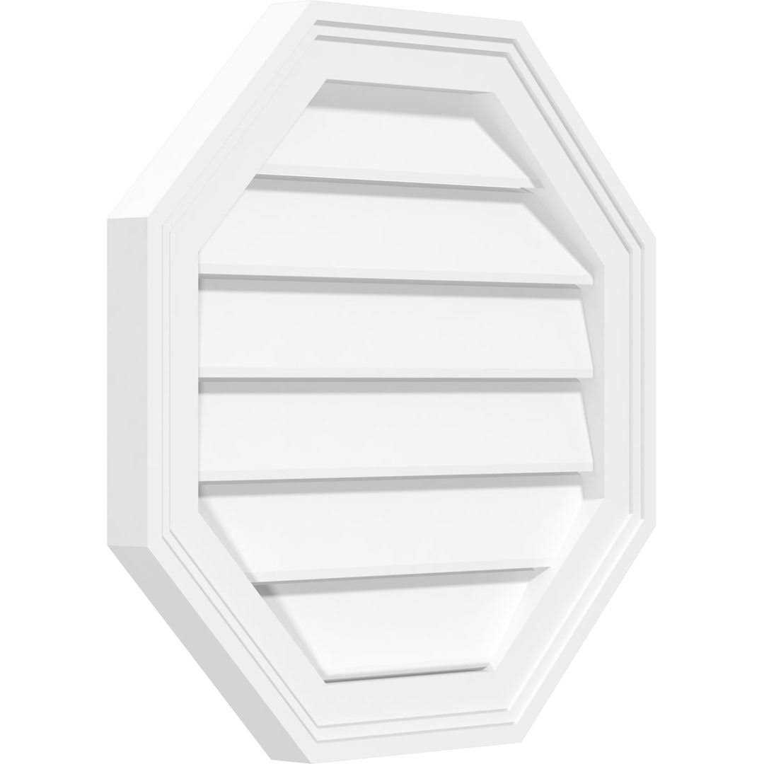 Ekena Millwork Octagonal Surface Mount PVC Gable Vent - Zenithce