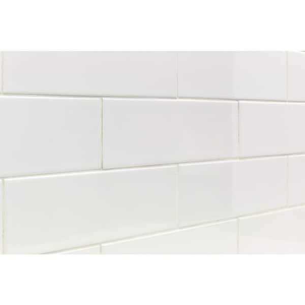 Ivy Hill Tile Essential White 3 in. x 6 in. x 6 mm Polished Ceramic Wall Subway Tile - Zenithce