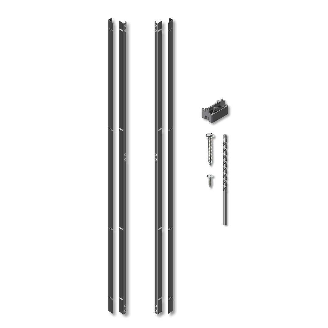 OUTDECO 2 in. x Black Galvanized Steel Fence Post and Welded Base Plate - Zenithce