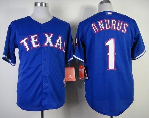 Rangers #1 Elvis Andrus Blue Stitched Jersey - Zenithce