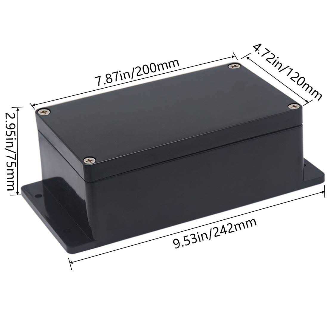 Raculety 2 Pack Project Box Ip65 Waterproof Junction Box Abs Plastic Black Electrical Boxes Diy Electronic Project Case Power Enclosure - Zenithce