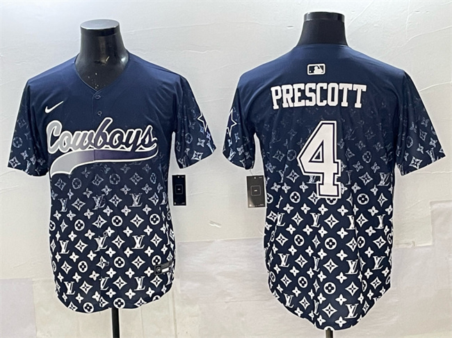 Dallas Cowboys #4 Dak Prescott Navy Limited Stitched Jersey - Zenithce
