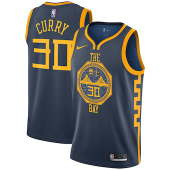 Golden State Warriors #30 Stephen Curry Navy 2019 Swingman City Edition Jersey - Zenithce