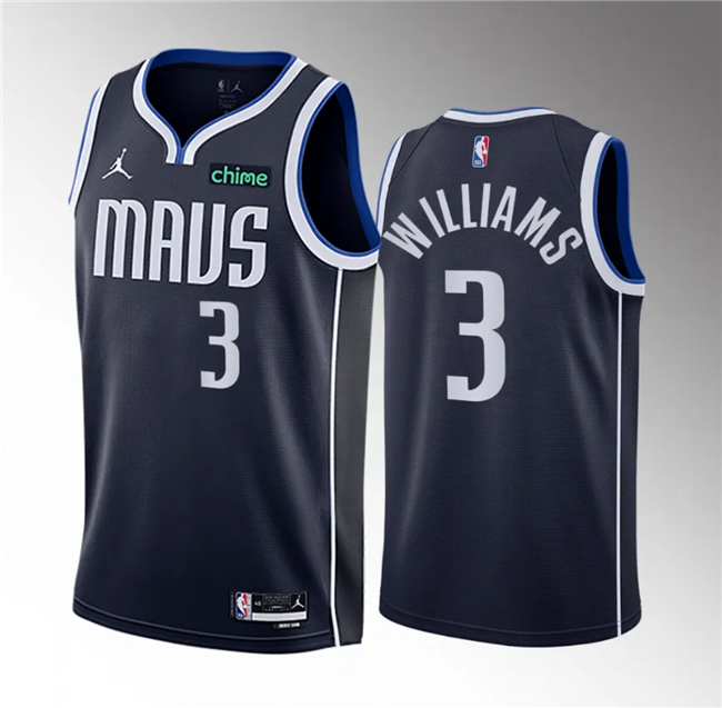 Dallas Mavericks #3 Grant Williams Navy Statement Edition Stitched Jersey - Zenithce