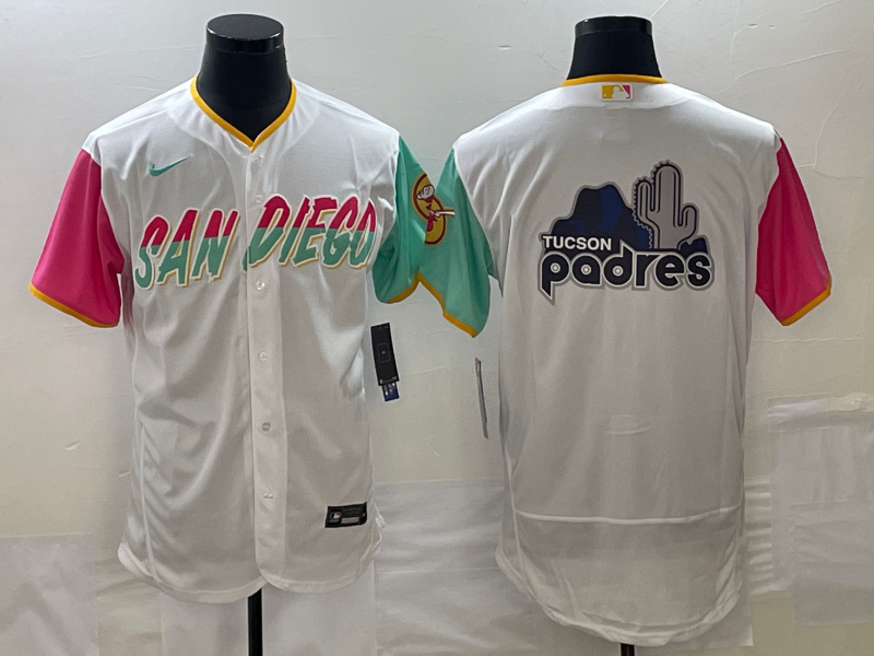 San Diego Padres White Team Big Logo City Connect Flex Base Stitched Jersey - Zenithce