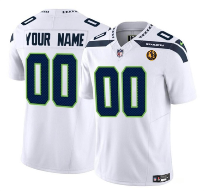 Seattle Seahawks Custom White 2023 F.U.S.E. With John Madden Patch Vapor Limited Stitched Jersey - Zenithce