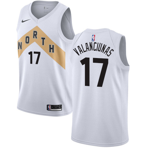 Raptors #17 Jonas Valanciunas White Swingman City Edition Jersey - Zenithce