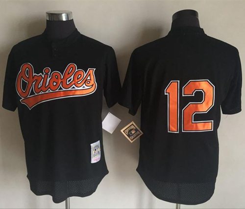 Mitchell And Ness 1997 Orioles #12 Roberto Alomar Black Throwback Stitched Jersey - Zenithce
