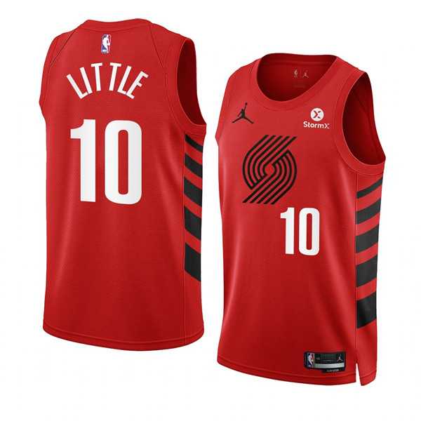 Portland Trail Blazers #10 Nassir Little 2022-23 Red Statement Edition Swingman Stitched Jersey - Zenithce