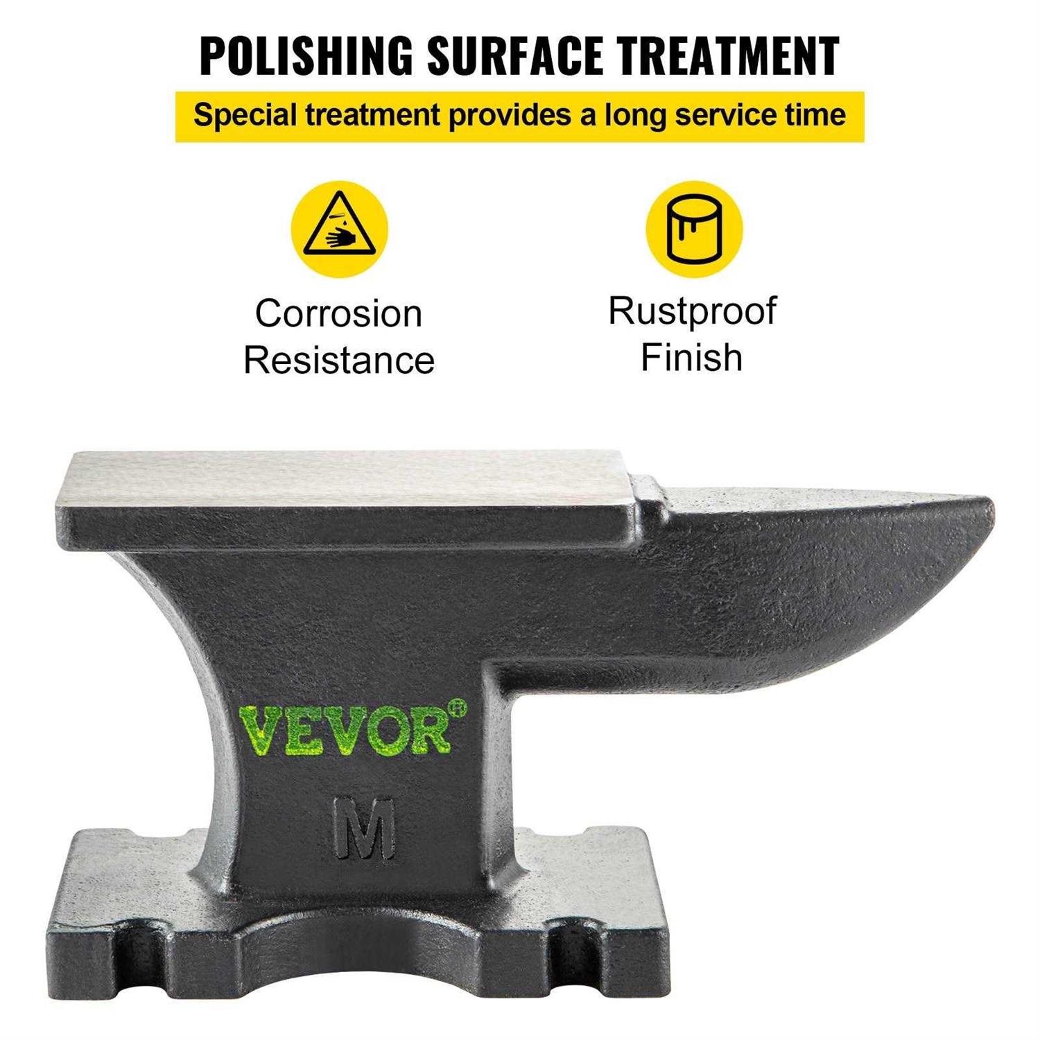 VEVOR Cast Iron Anvil Single Horn Anvil Countertop and Stable Base - Zenithce