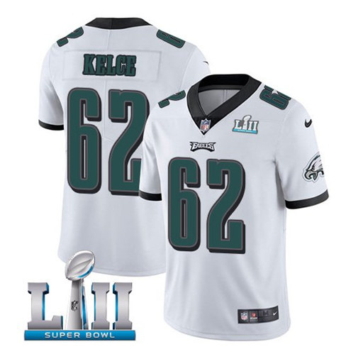 Philadelphia Eagles #62 Jason Kelce White With SuperBowl Patch Vapor Untouchable Limited Stitched Jersey - Zenithce