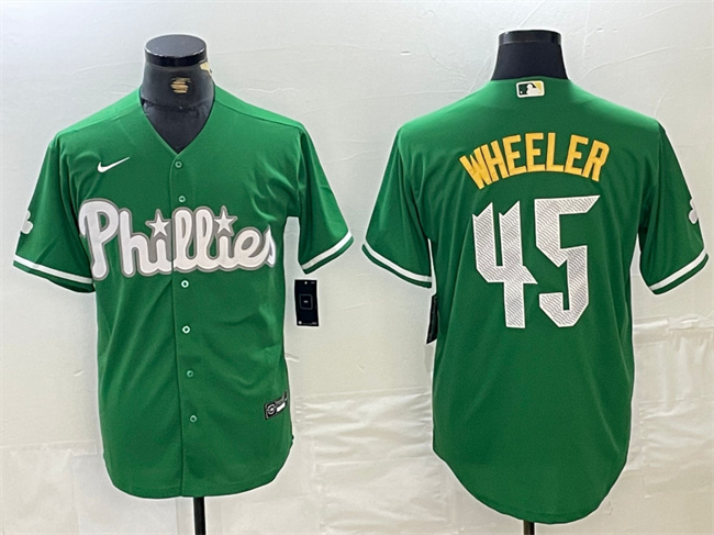 Philadelphia Phillies #45 Zack Wheeler Green 2024 City Connect Stitched Jersey - Zenithce