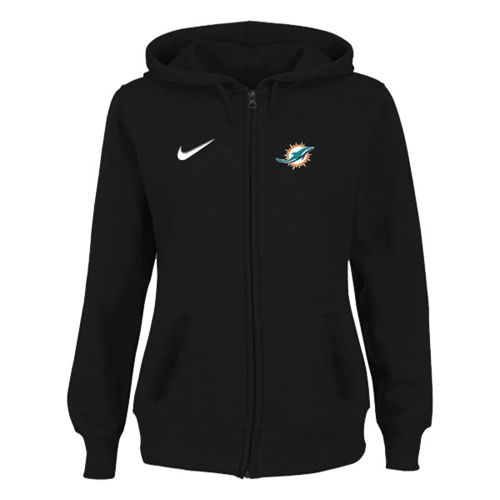 Women's Miami Dolphins Stadium Rally Full Zip Hoodie Black - Zenithce