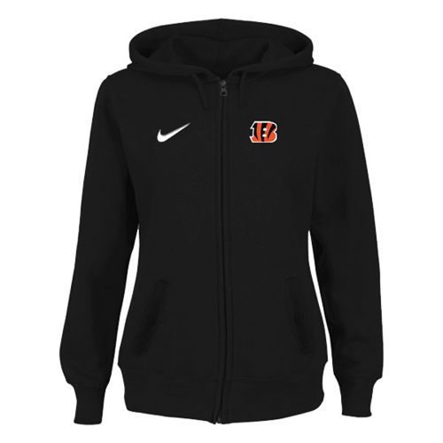 Women's Cincinnati Bengals Stadium Rally Full Zip Hoodie Black - Zenithce