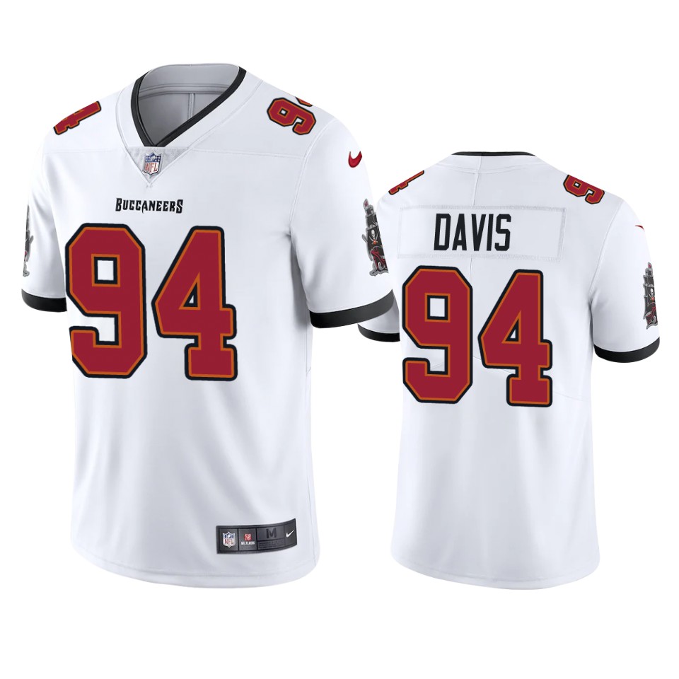 Tampa Bay Buccaneers #94 Khalil Davis New White Vapor Untouchable Limited Stitched Jersey - Zenithce
