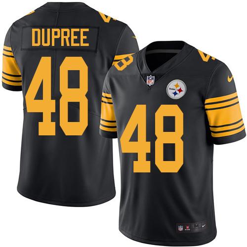 Steelers #48 Bud Dupree Black Stitched Limited Rush Nike Jersey - Zenithce