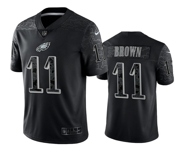 Philadelphia Eagles #11 A. J. Brown Black Reflective Limited Stitched Jersey - Zenithce