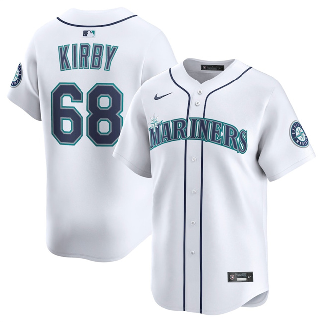 Seattle Mariners #68 George Kirby White Home Limited Stitched Jersey - Zenithce