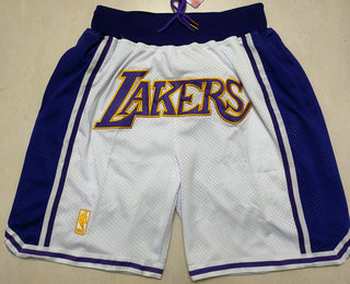 Los Angeles Lakers White Gold Just Don Swingman Throwback Shorts - Zenithce