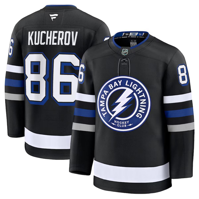 Tampa Bay Lightning #86 Nikita Kucherov Black 2024-25 Alternate Stitched Jersey - Zenithce