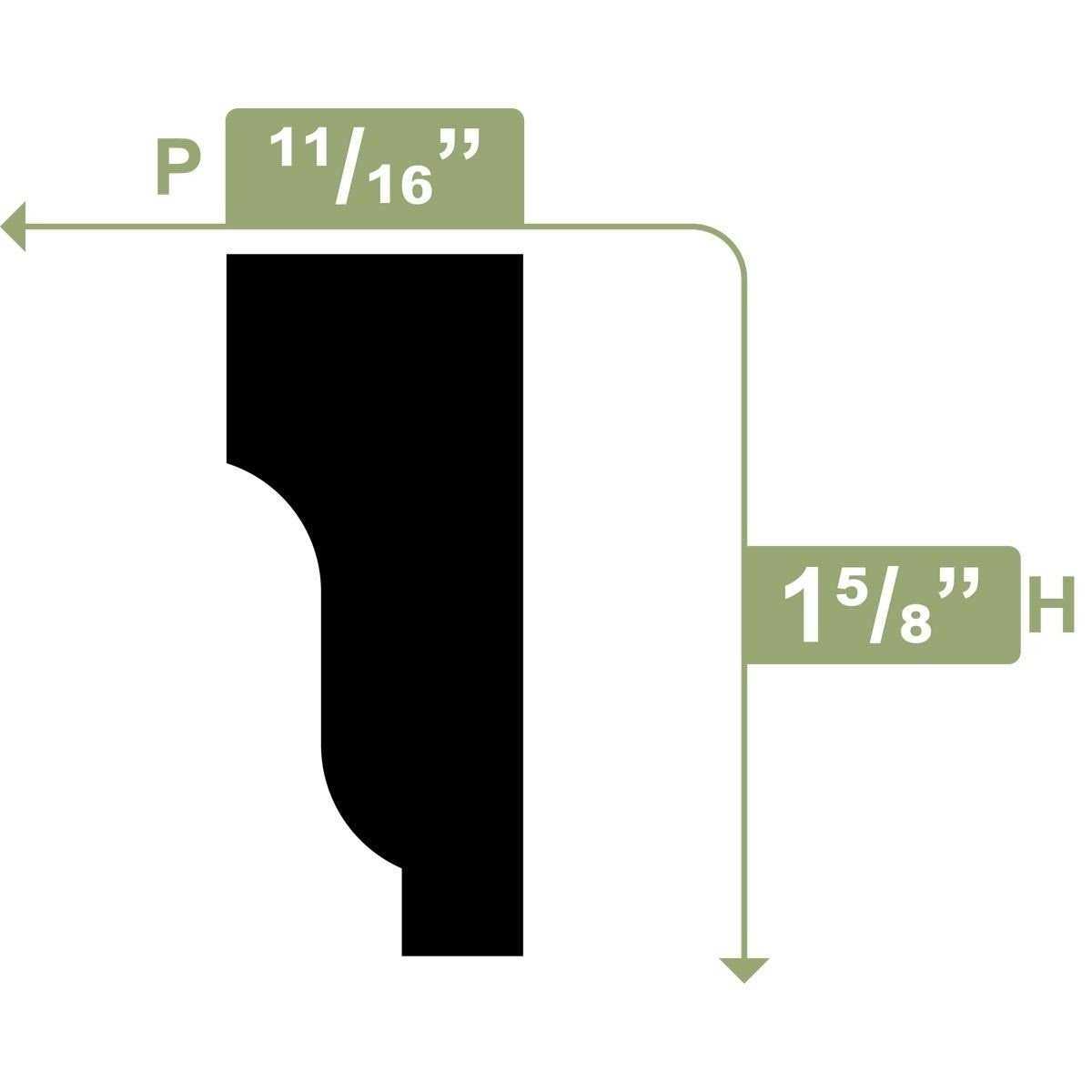 Royal Building Products 2592 11/16 in. x 4-5/8 in. x 8 ft. PVC Composite - Zenithce